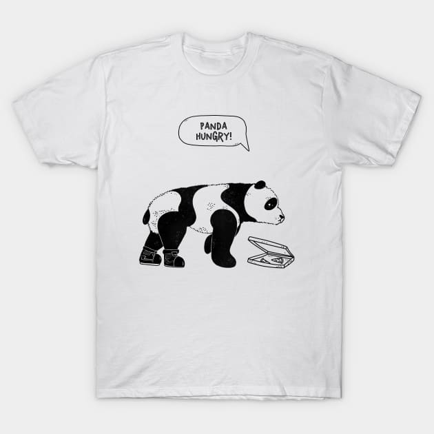 Funny Hungry Panda Artwork T-Shirt by New East 